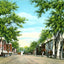 Business Centre Looking North, Great Barrington, MA in 1905 Vintage Print