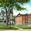 Episcopal Church Rectory and Town Hall, Great Barrington, MA Vintage Print
