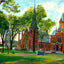 The Common, Greenfield, Massachusetts in 1907 Art Print (7 Sizes) - Enhanced