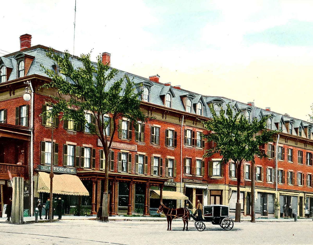 Mansion House, Greenfield, Massachusetts in 1907 Vintage Print (7 Sizes)