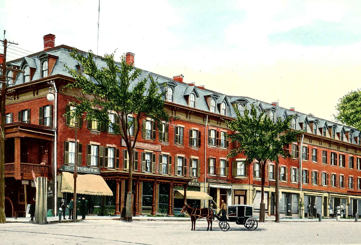Mansion House, Greenfield, Massachusetts in 1907 Vintage Print (7 Sizes)