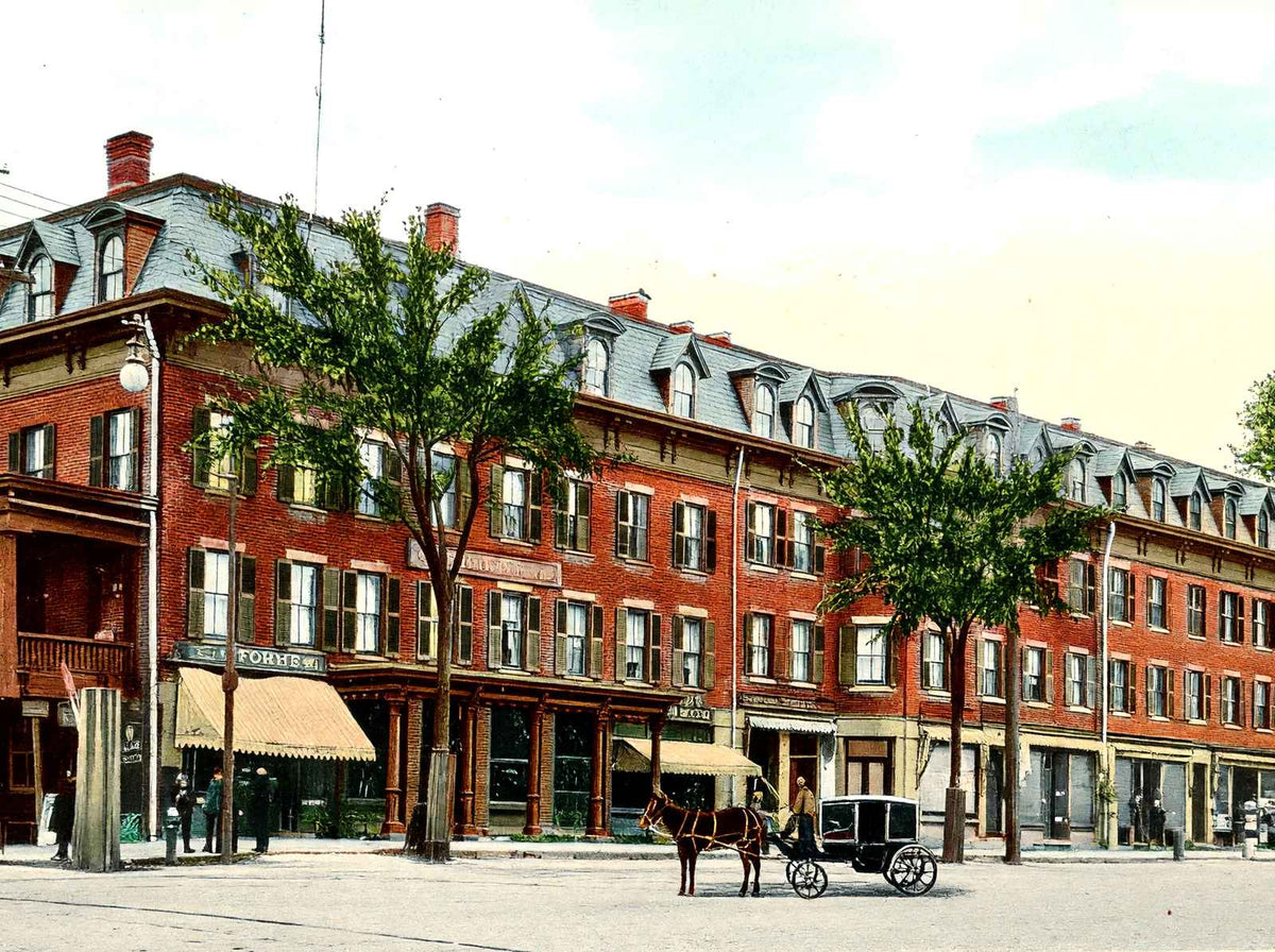 Mansion House, Greenfield, Massachusetts in 1907 Vintage Print (7 Sizes)