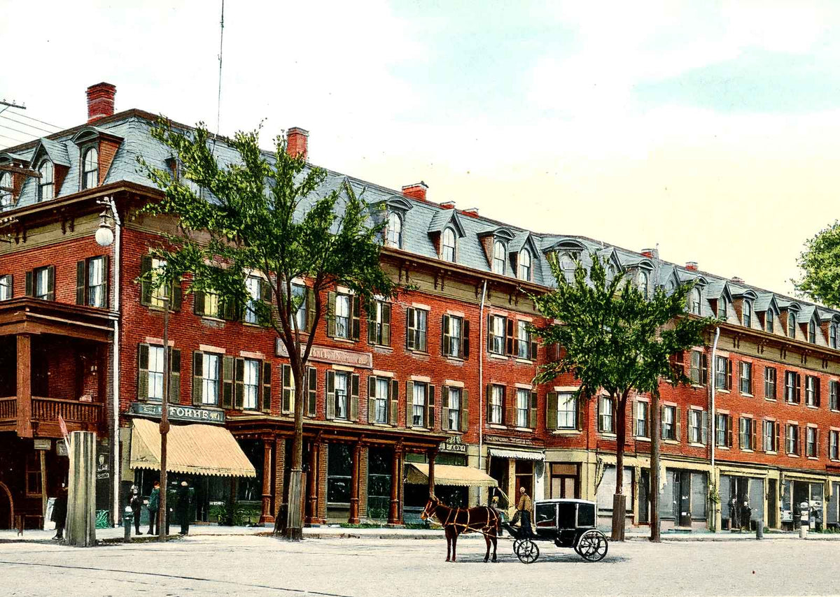 Mansion House, Greenfield, Massachusetts in 1907 Vintage Print (7 Sizes)