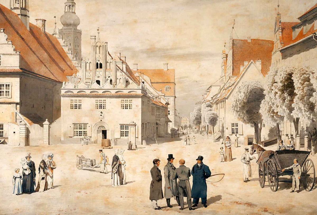 Greifswald Market Art Print 1818 Painting by Caspar David Friedrich (6 Sizes)