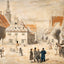 Greifswald Market Art Print 1818 Painting by Caspar David Friedrich (6 Sizes)