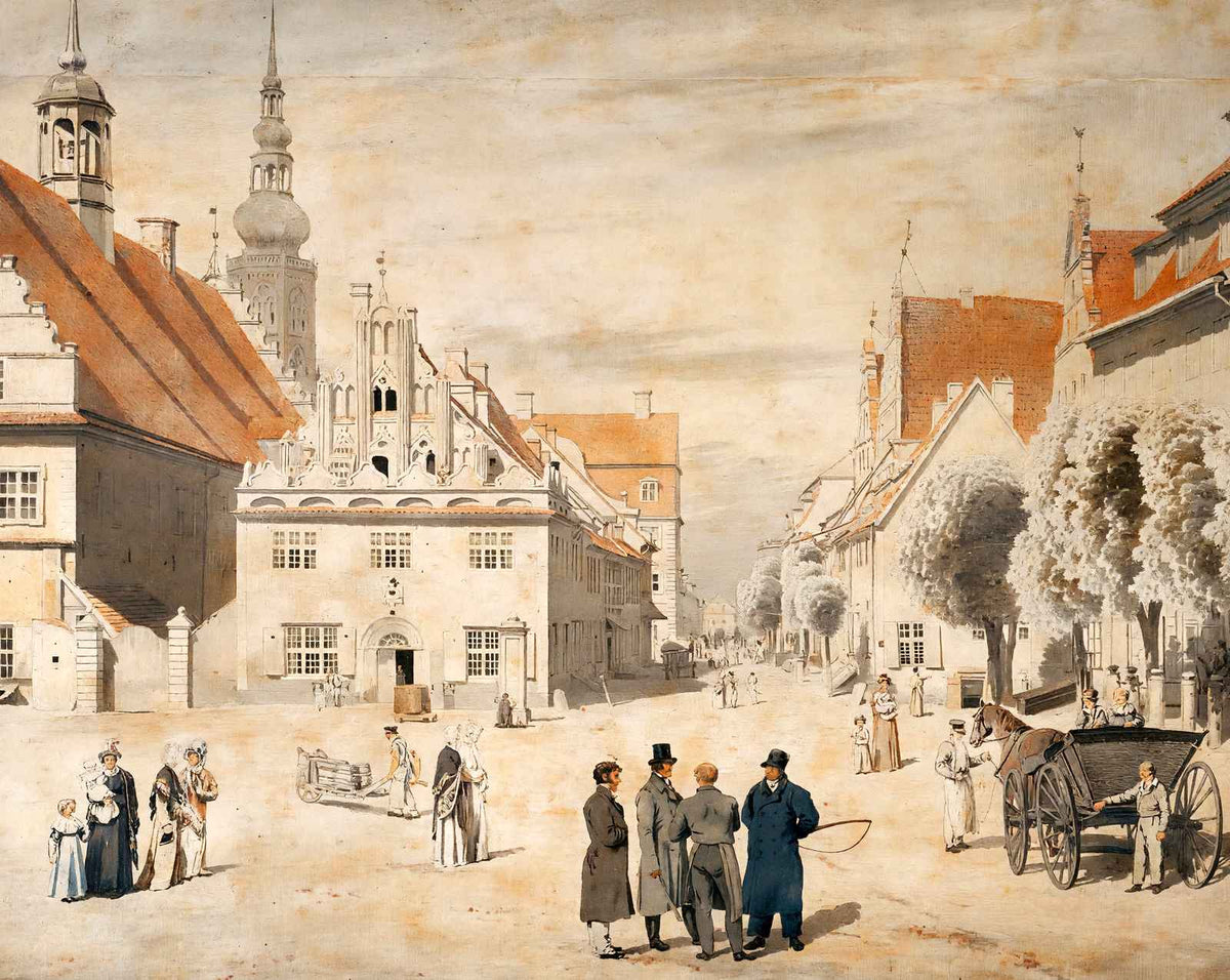 Greifswald Market art print by Caspar David Friedrich (1818)