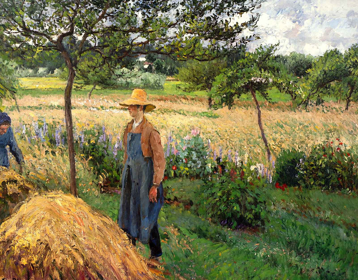 Grey Weather, Morning with Figures, Eragny Art Print 1899 by Pissarro (6 Sizes)