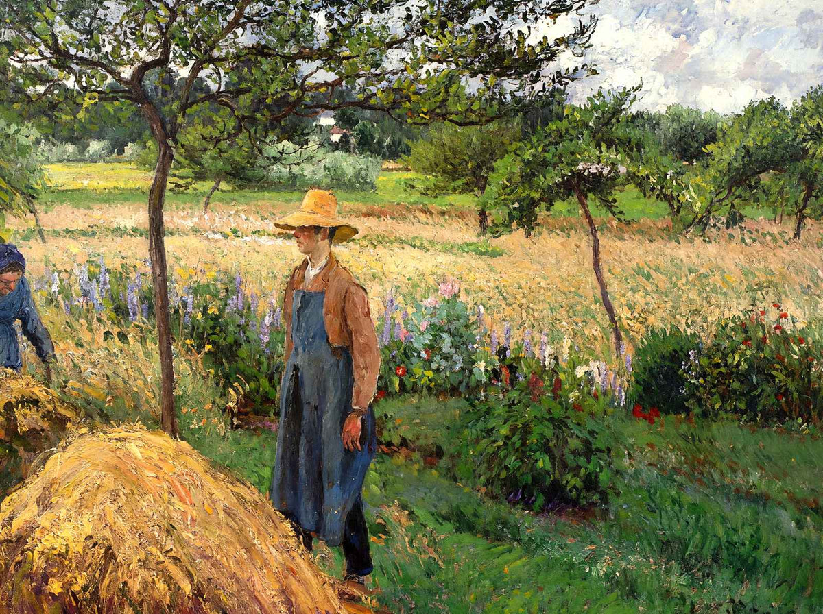 Grey Weather, Morning with Figures, Eragny Art Print 1899 by Pissarro (6 Sizes)