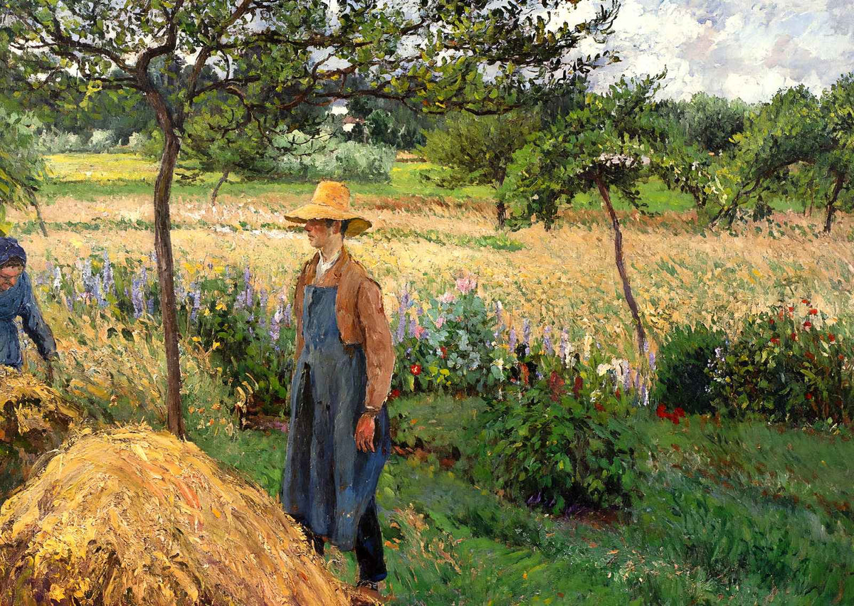 Grey Weather, Morning with Figures, Eragny Art Print 1899 by Pissarro (6 Sizes)