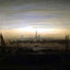 Greifswald in Moonlight art print by Caspar David Friedrich (1817)