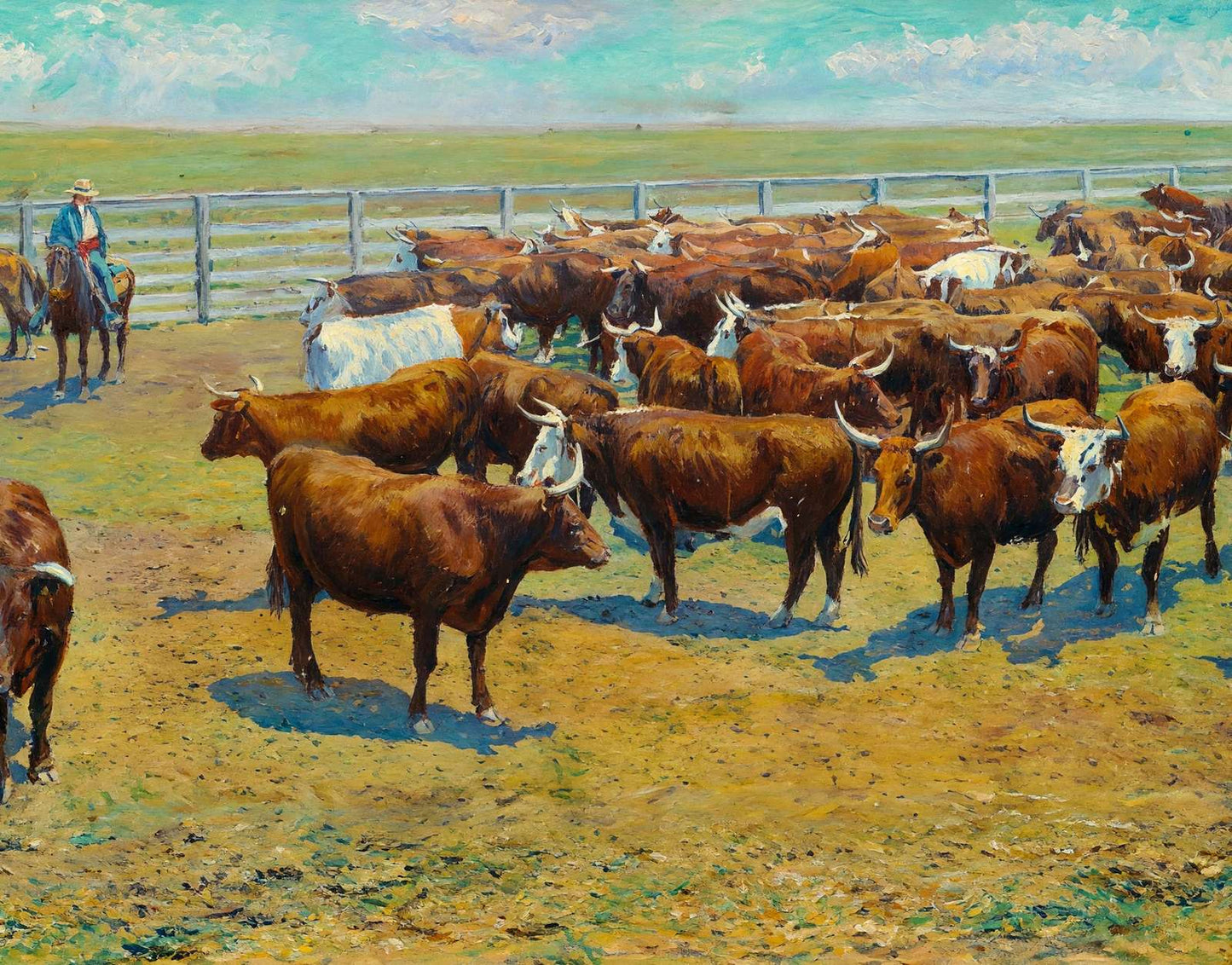 Group of Herefords in 1906 Art Print (7 Sizes) - High Quality