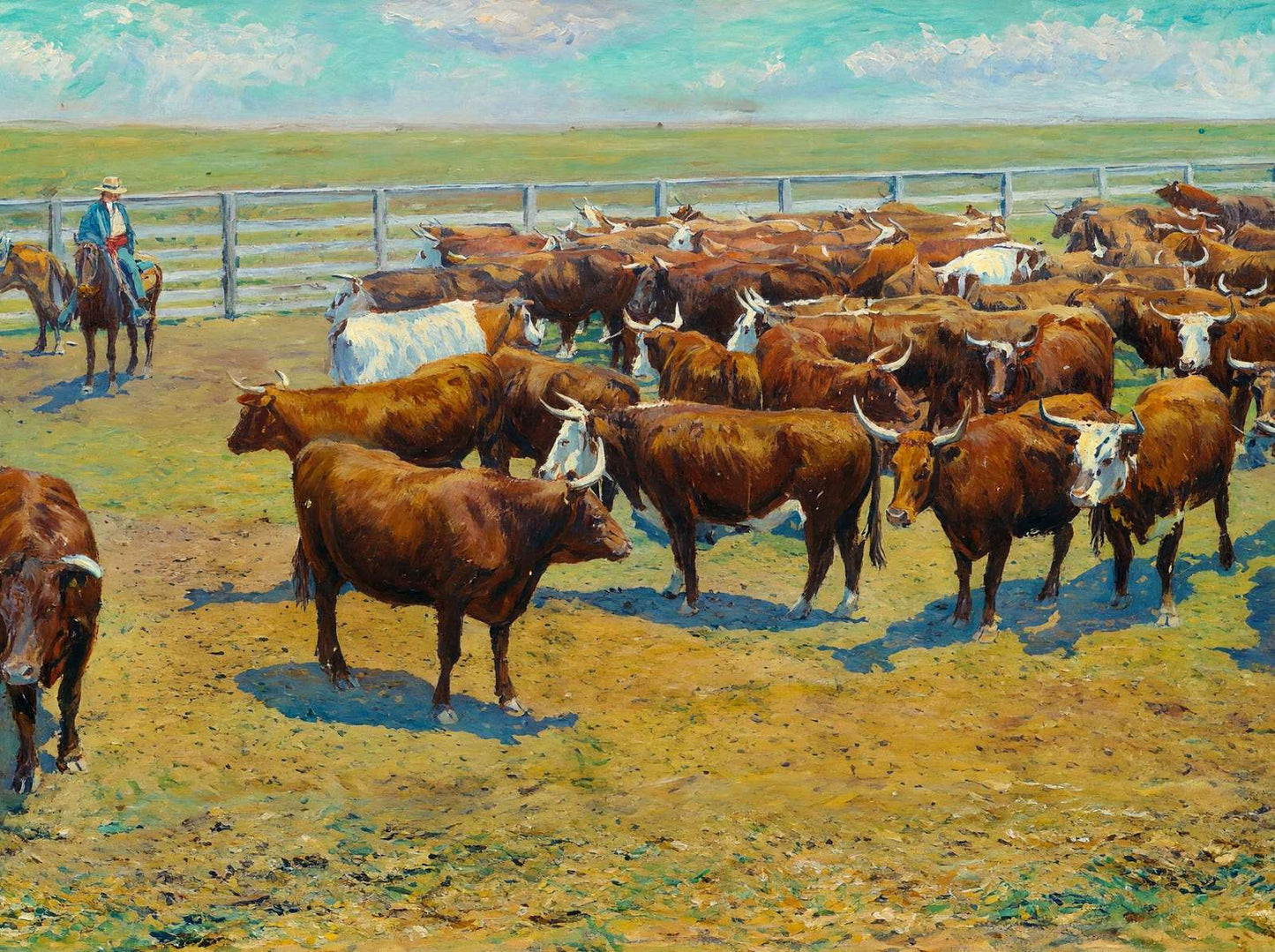 Group of Herefords in 1906 Art Print (7 Sizes) - High Quality