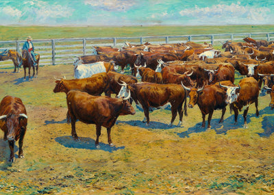Group of Herefords in 1906 Art Print (7 Sizes) - High Quality