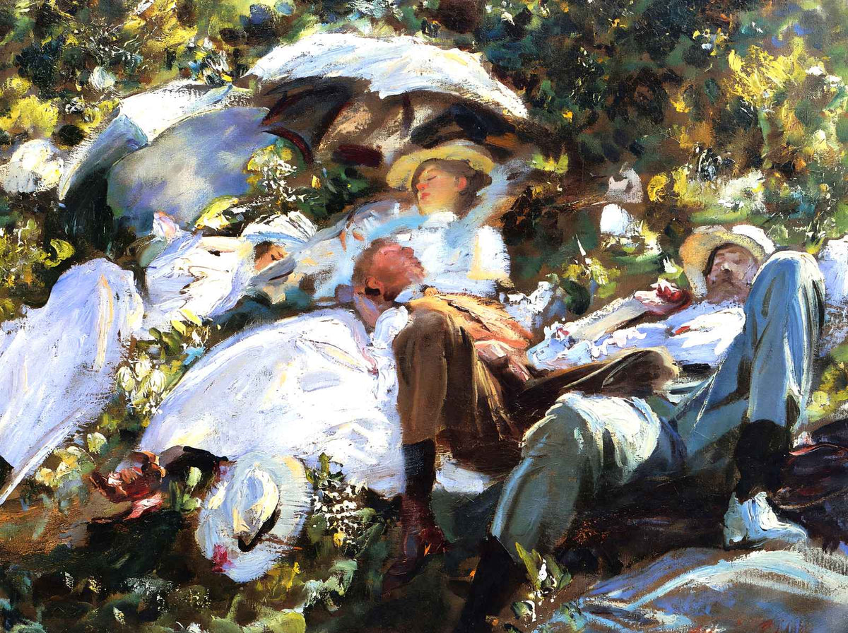 Group with Parasols Art Print 1905 Painting by John Singer Sargent (6 Sizes)