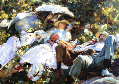 Group with Parasols Art Print 1905 Painting by John Singer Sargent (6 Sizes)