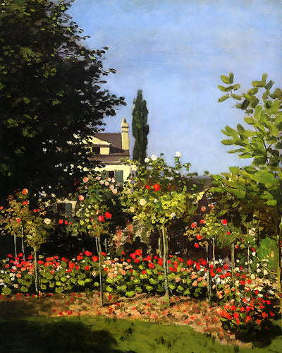 Garden in Bloom at Sainte-Addresse Painting by Claude Monet 8x10" Art Print