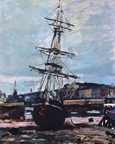 Gestrandetes Boot in Fecamp Painting by Claude Monet 8x10" Art Print