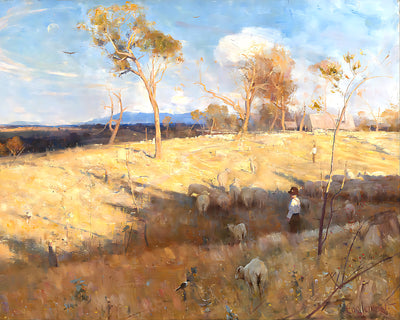 Golden Summer, Eaglemont Painting by Arthur Streeton 8x10" Art Print