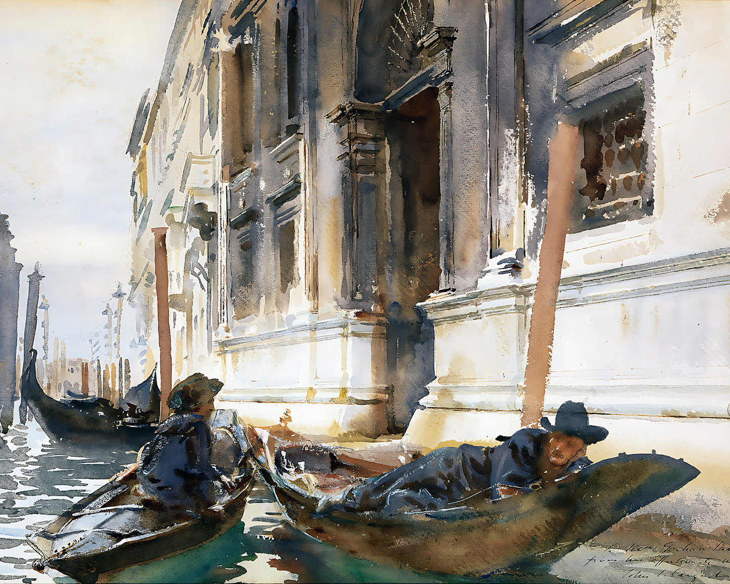 Gondoliers' Siesta Painting by John Singer Sargent 8x10" Art Print