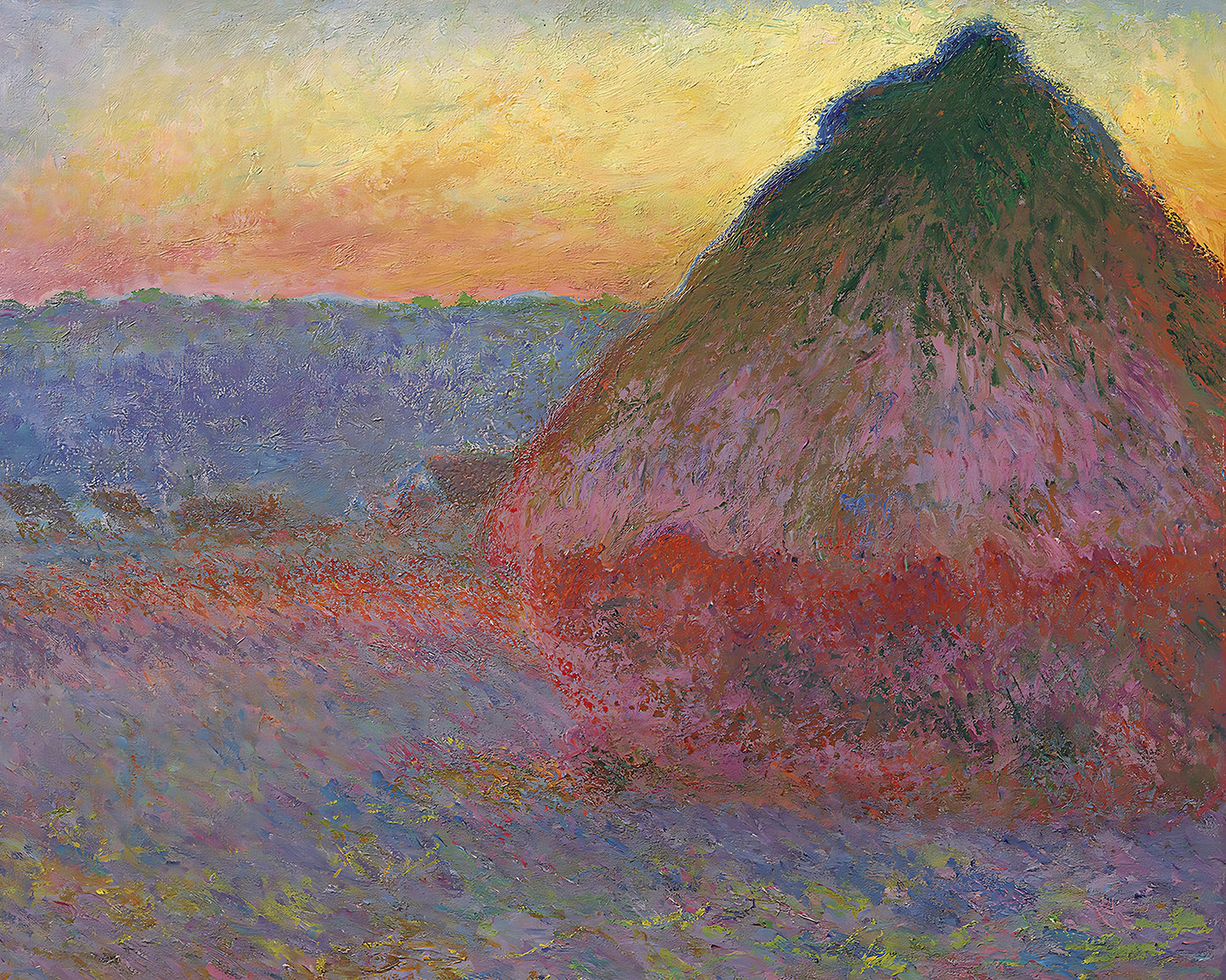 Grainstack in the Sunlight Painting by Claude Monet 8x10" Art Print