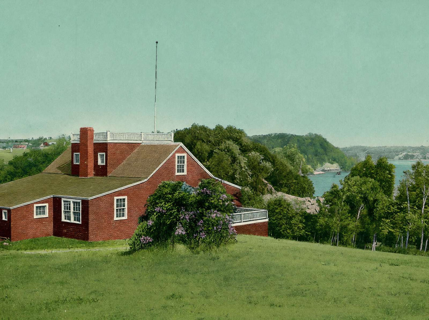 Conduskeag Canoe and Country Club Hampden Maine in 1907 Vintage Print