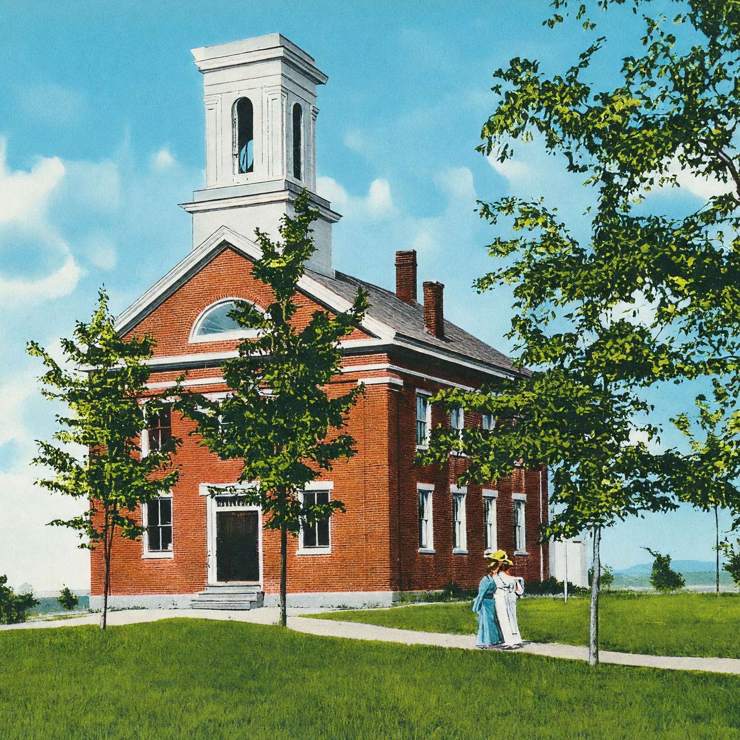 Hampden Academy Hampden Maine in 1907 Vintage Print (7 Sizes) - Premium Print