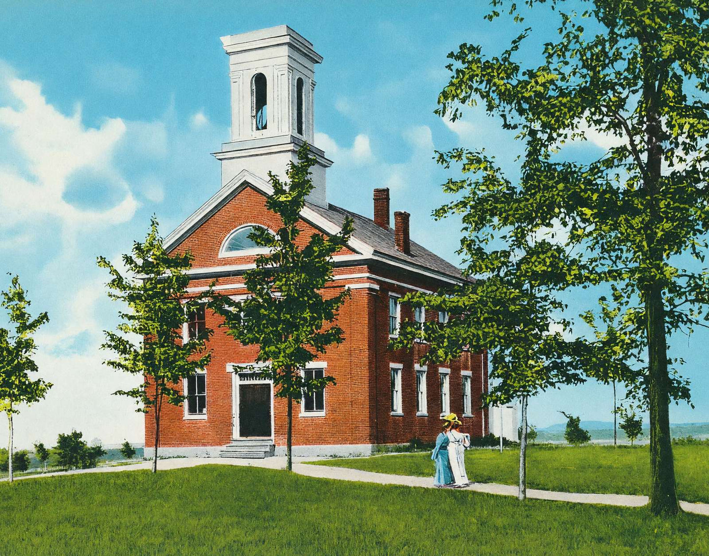 Hampden Academy Hampden Maine in 1907 Vintage Print (7 Sizes) - Premium Print
