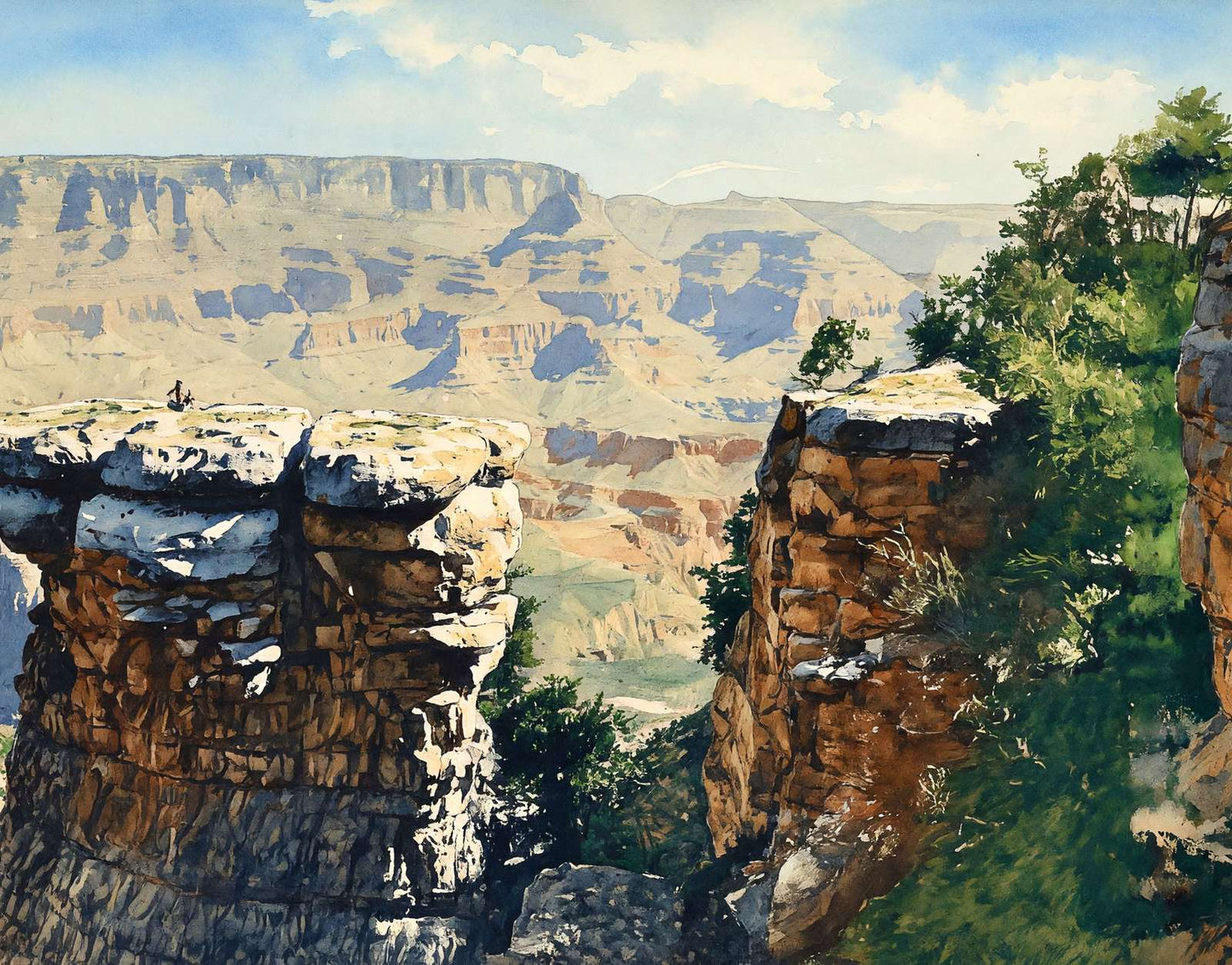 Hammer of Thor Grand Canyon in 1907 Painting Print (7 Sizes) - Retouched