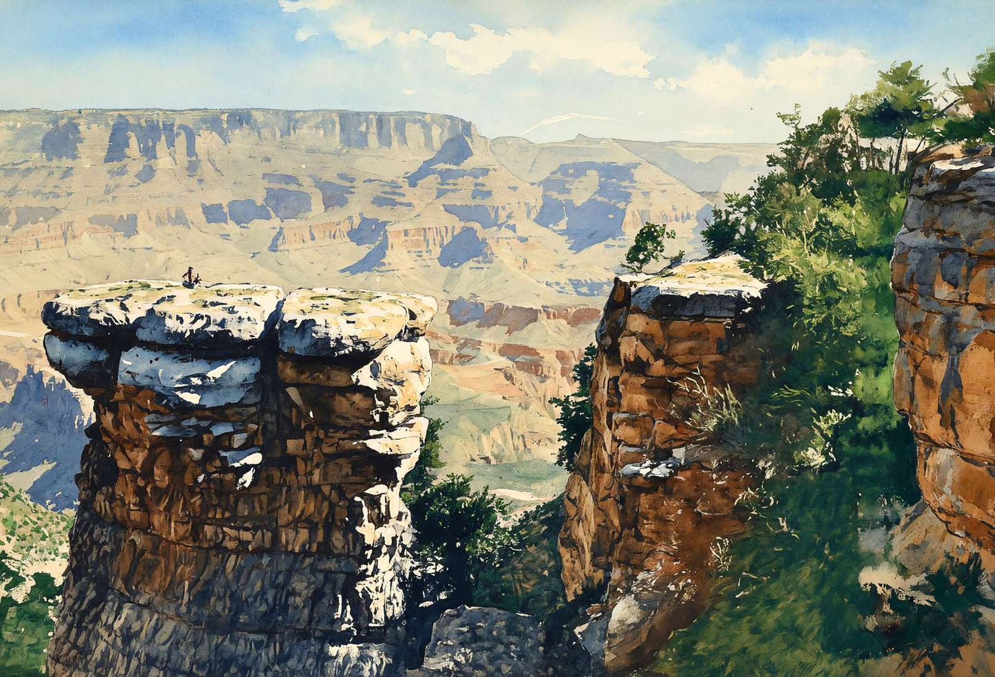 Hammer of Thor Grand Canyon in 1907 Painting Print (7 Sizes) - Retouched