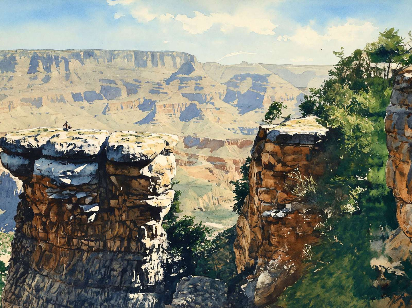 Hammer of Thor Grand Canyon in 1907 Painting Print (7 Sizes) - Retouched