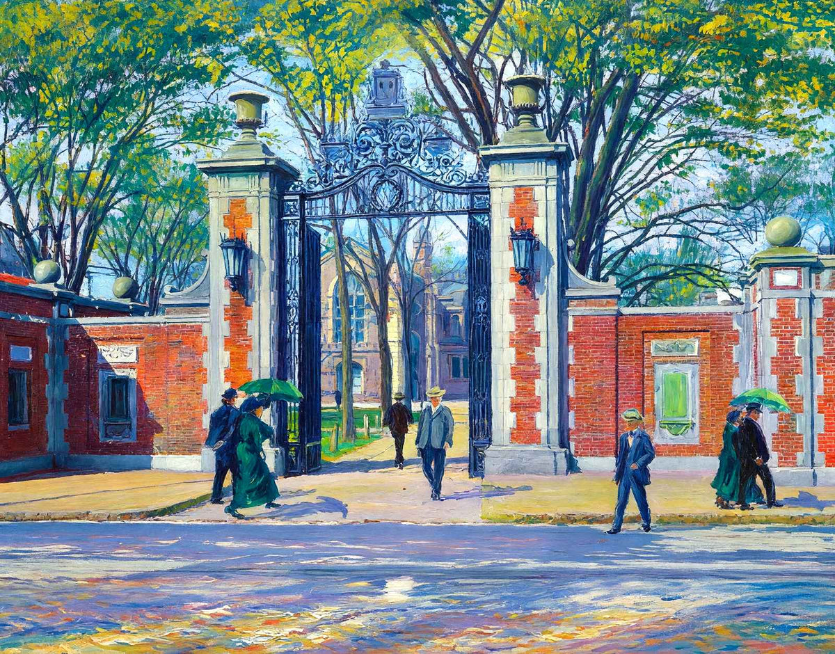 Harvard Gate Massachusetts Ave, Cambridge in 1904 Art Print (7 Sizes)