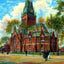 Memorial Hall (Dining Hall), Cambridge, MA in 1904 Art Print (7 Sizes)