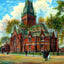 Memorial Hall (Dining Hall), Cambridge, MA in 1904 Art Print (7 Sizes)