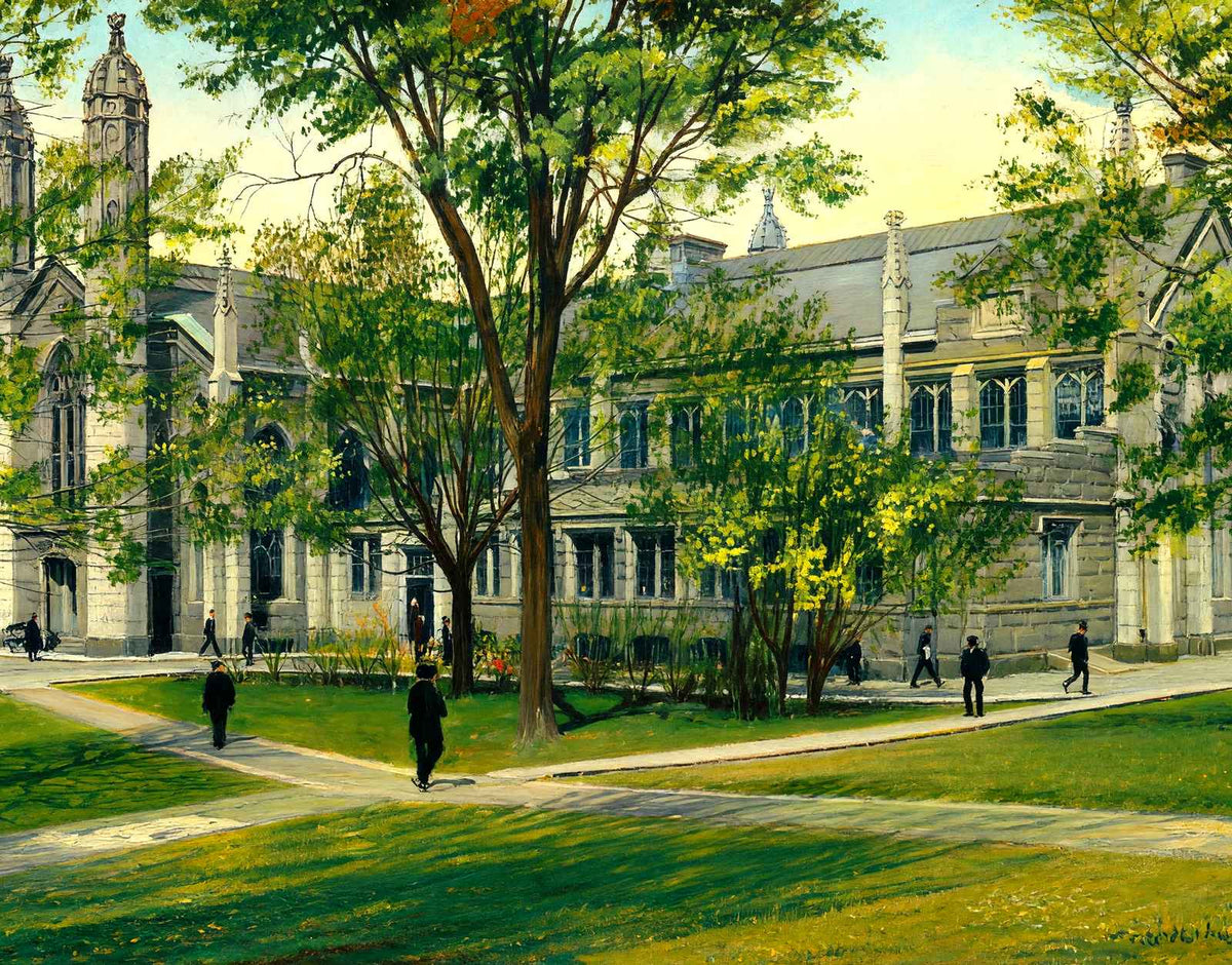 The Library at Gore Hall, Cambridge, Massachusetts in 1904 Art Print (7 Sizes)