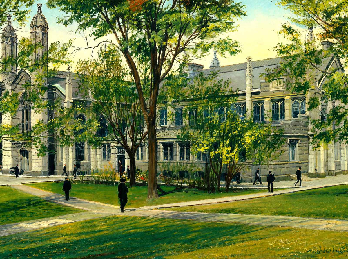 The Library at Gore Hall, Cambridge, Massachusetts in 1904 Art Print (7 Sizes)