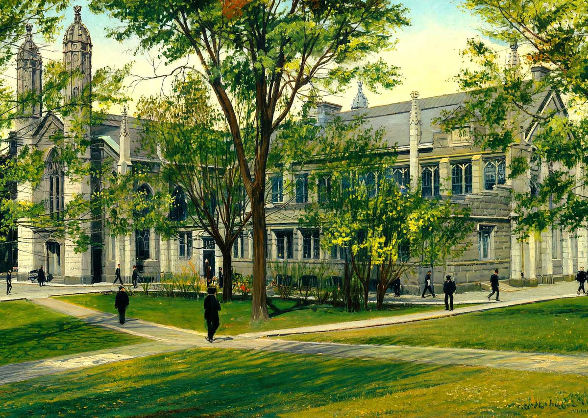 The Library at Gore Hall, Cambridge, Massachusetts in 1904 Art Print (7 Sizes)