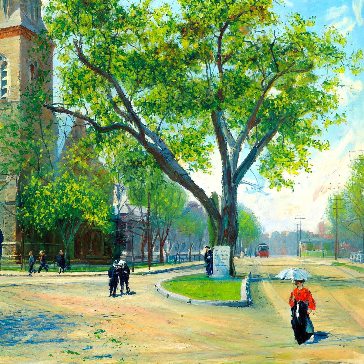 The Washington Elm, Cambridge, Massachusetts in 1904 Art Print (7 Sizes)