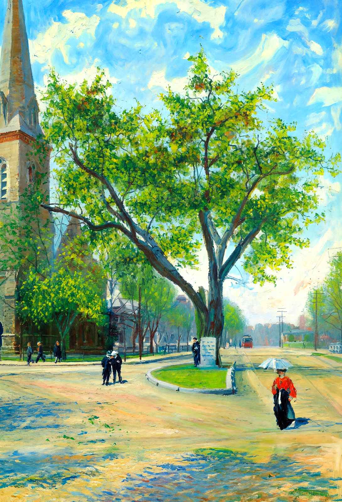 The Washington Elm, Cambridge, Massachusetts in 1904 Art Print (7 Sizes)