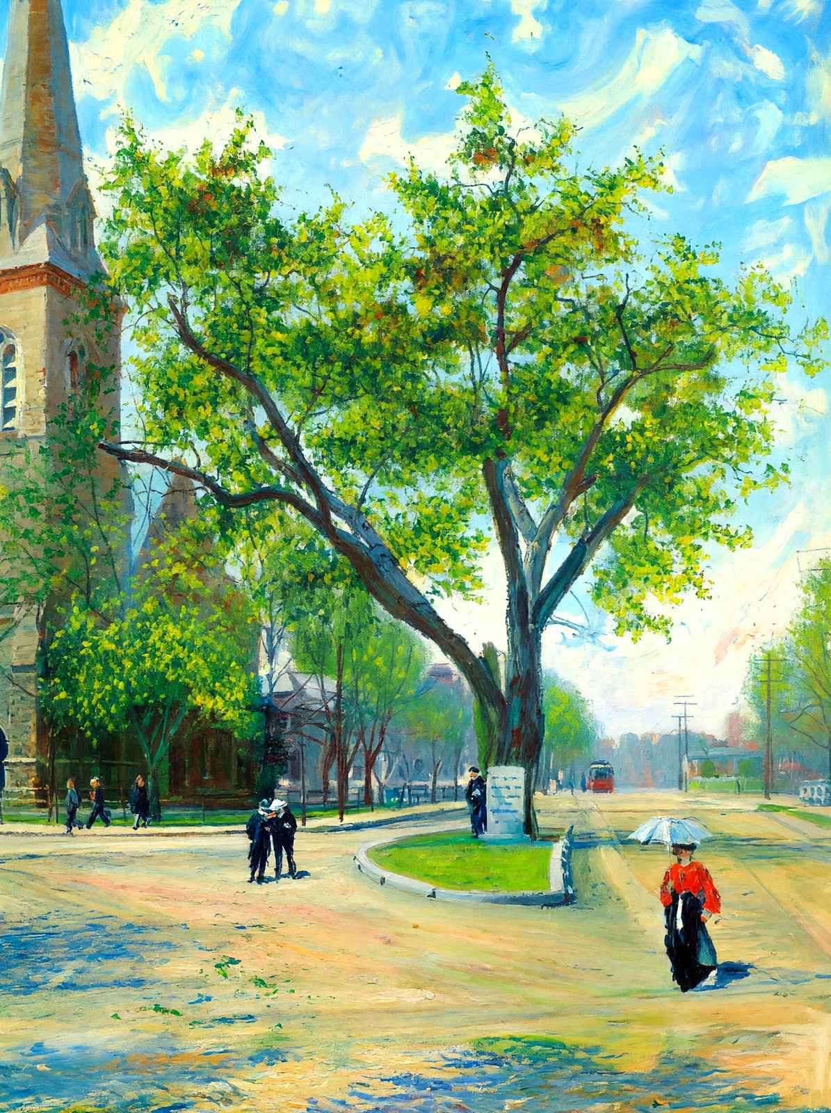 The Washington Elm, Cambridge, Massachusetts in 1904 Art Print (7 Sizes)