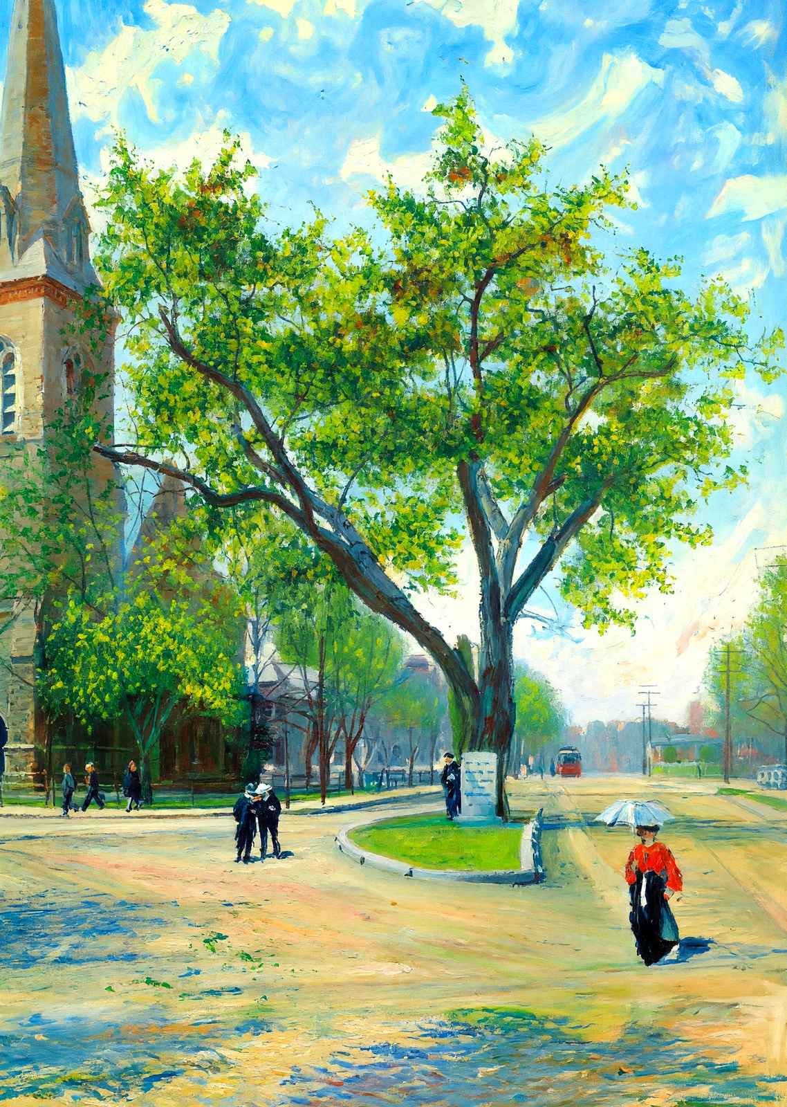The Washington Elm, Cambridge, Massachusetts in 1904 Art Print (7 Sizes)