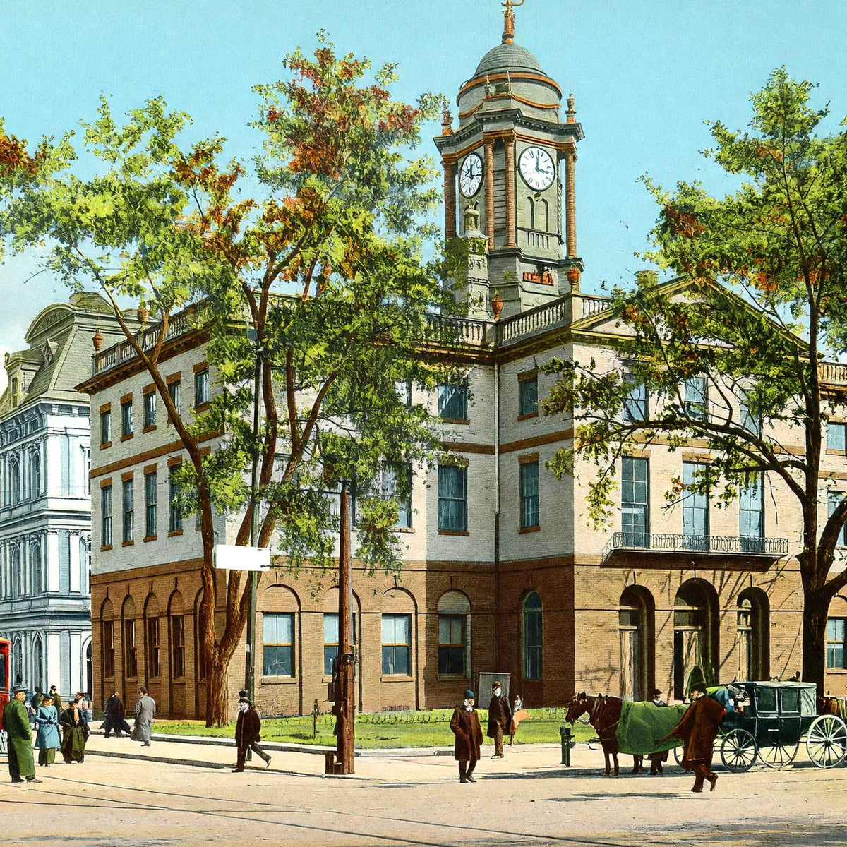 Old State House Hartford in 1904 Vintage Print (7 Sizes) - Restored