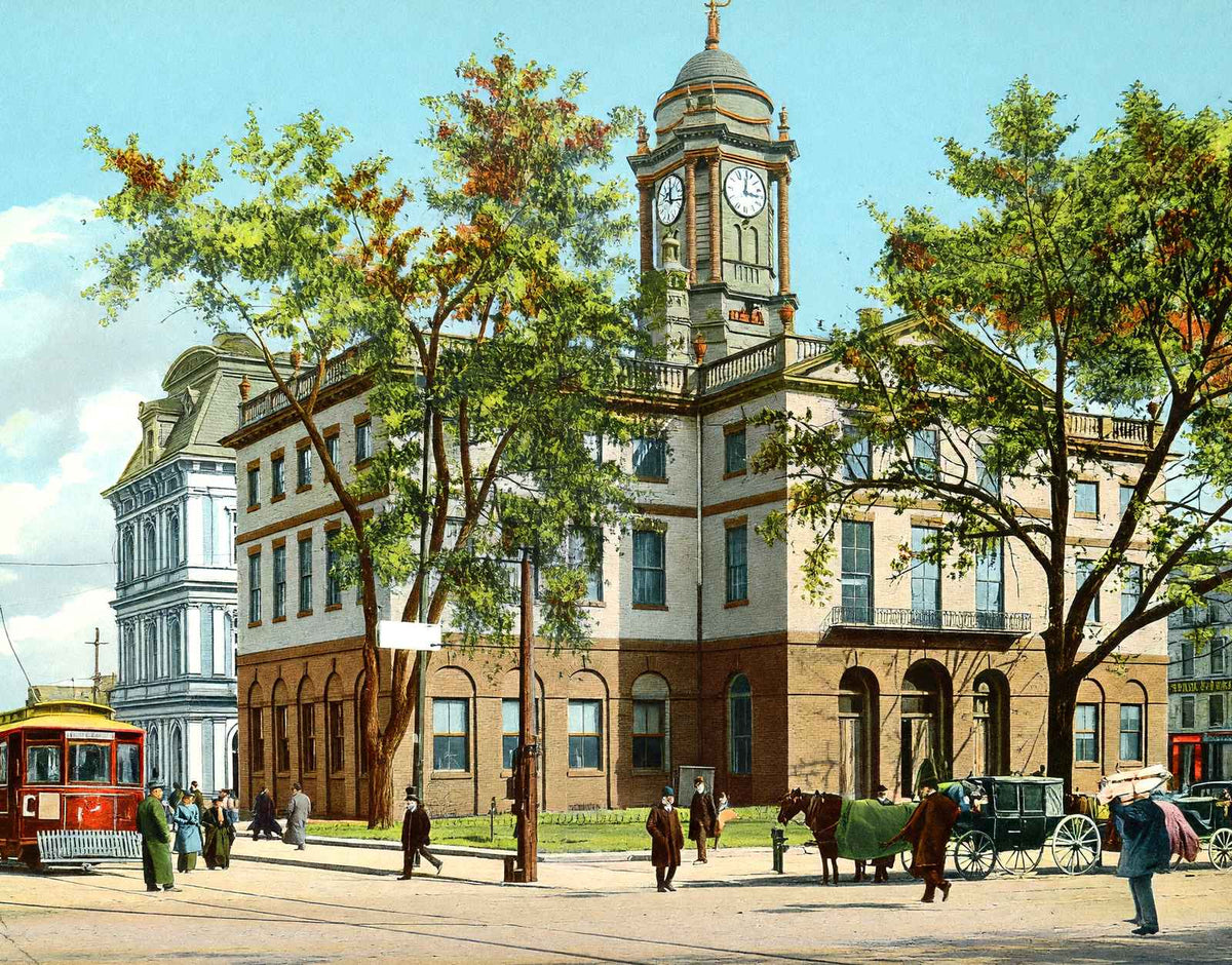 Old State House Hartford in 1904 Vintage Print (7 Sizes) - Restored