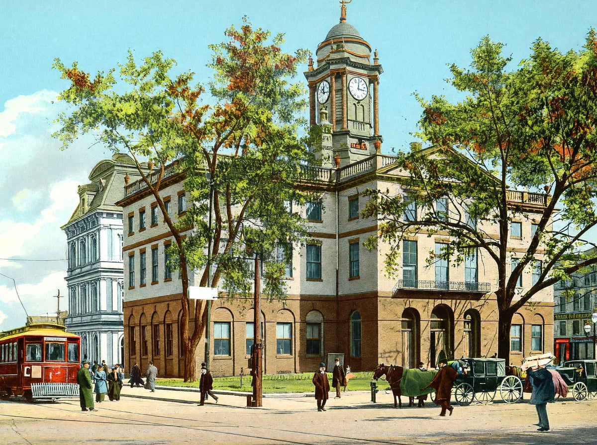 Old State House Hartford in 1904 Vintage Print (7 Sizes) - Restored