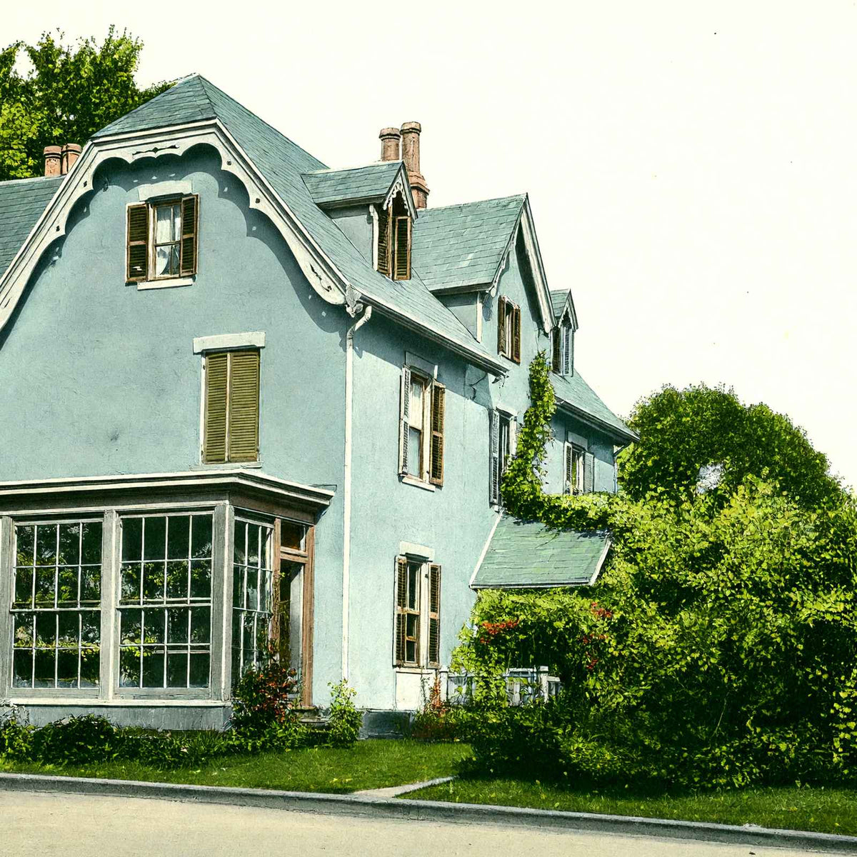 Harriet Beecher Stowe Residence Hartford in 1907 Vintage Print (7 Sizes)