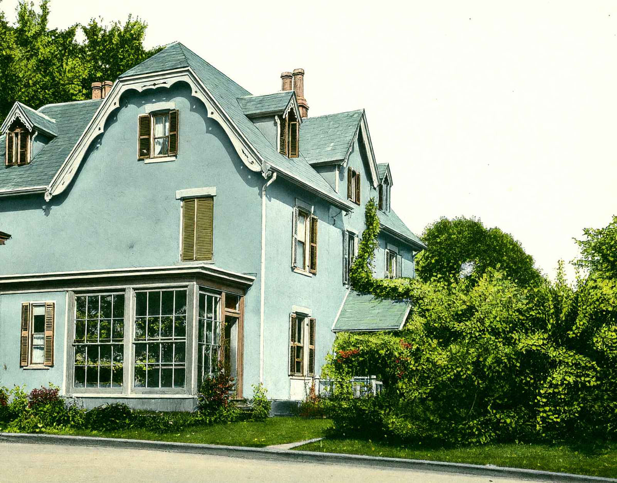 Harriet Beecher Stowe Residence Hartford in 1907 Vintage Print (7 Sizes)