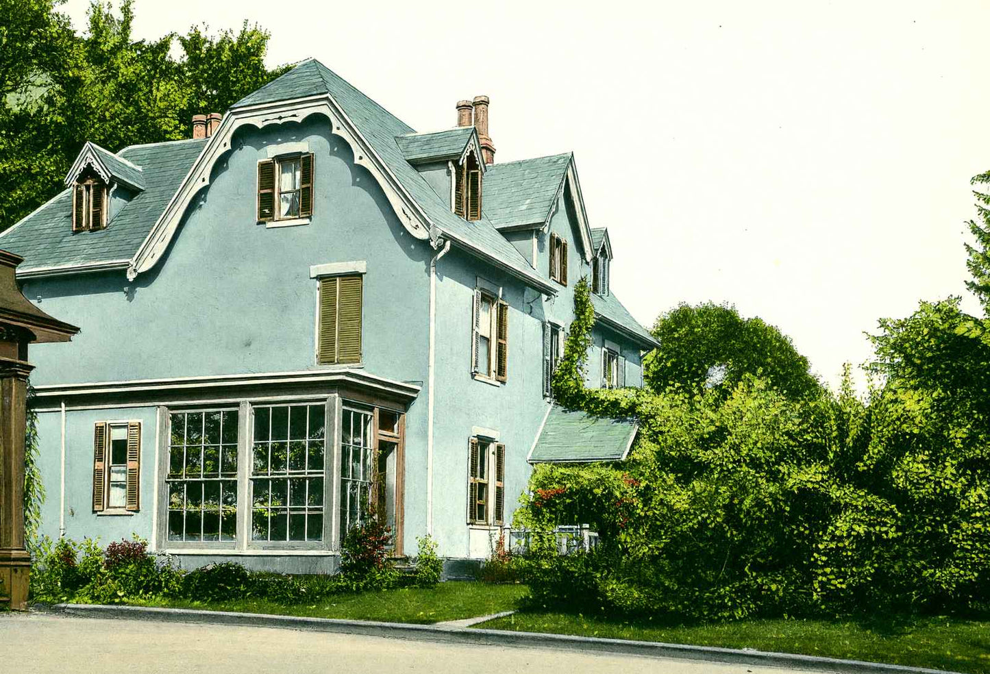 Harriet Beecher Stowe Residence Hartford in 1907 Vintage Print (7 Sizes)