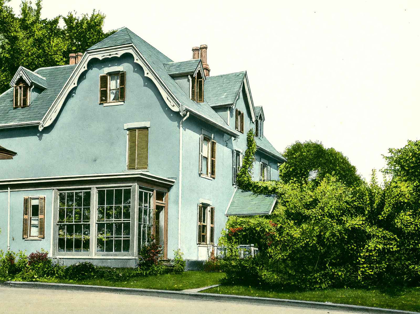 Harriet Beecher Stowe Residence Hartford in 1907 Vintage Print (7 Sizes)