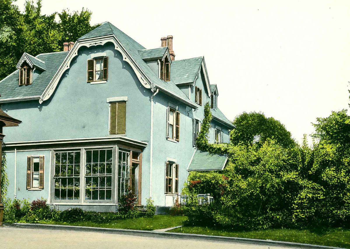 Harriet Beecher Stowe Residence Hartford in 1907 Vintage Print (7 Sizes)