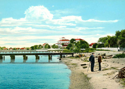 The Harbor Sarasota FL Vintage Print (7 Sizes) - Reproduction