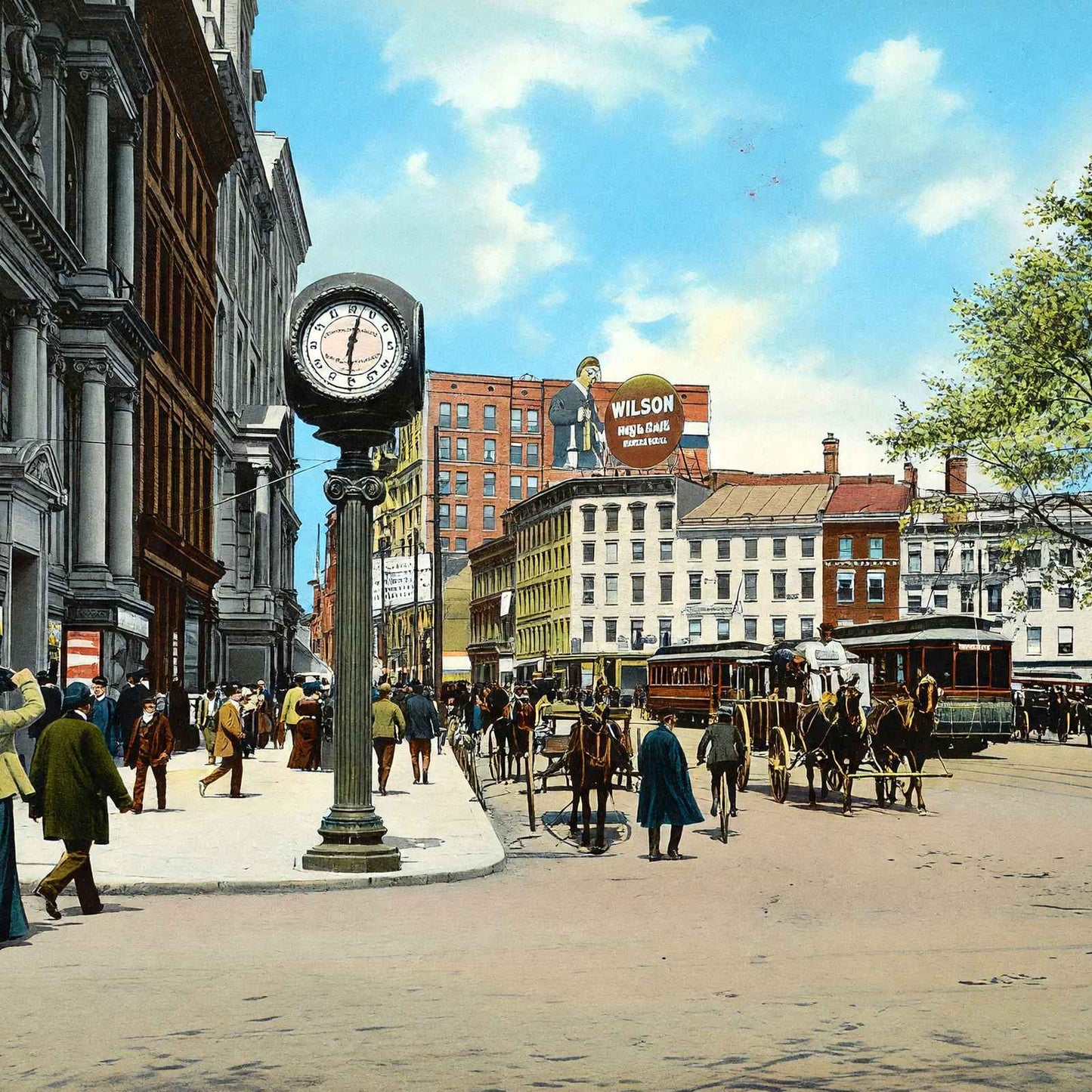 Main Street from City Hall Square Hartford in 1904 Vintage Print (7 Sizes)